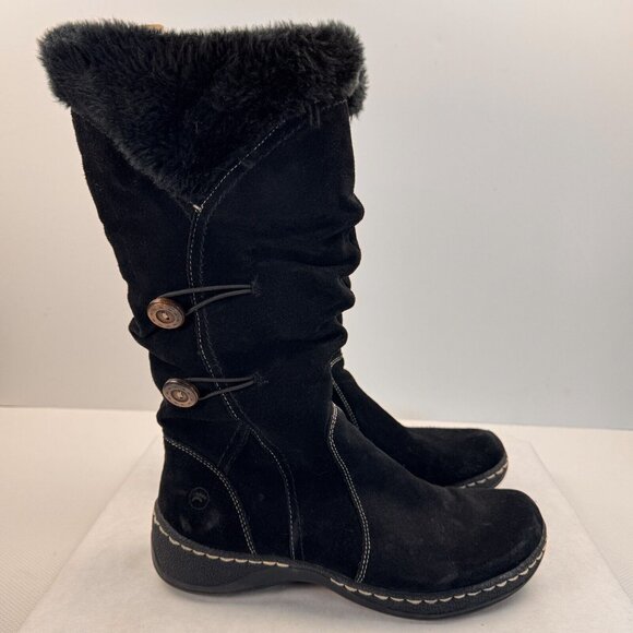 Bare Traps Womens Black Esha Leather Upper Faux Fur Mid Calf Boots Size 9M - Picture 3 of 15